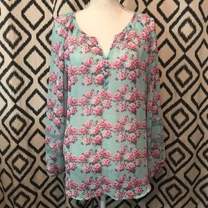 Lauren Conrad Sheer Floral Blouse